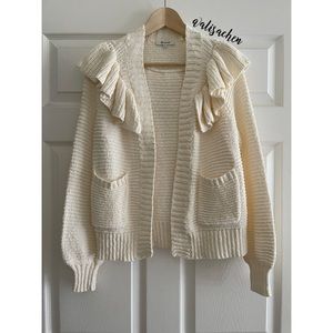 Madewell Ruffle Cardigan Sweater